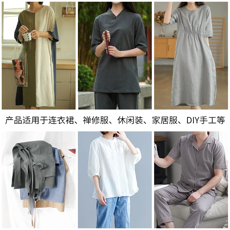 نسيج القطن الخالص غسلها تقليد نسيج القطن والكتان النمط الصيني مطوي القماش DIY بها بنفسك Hanfu سروال فستان المواد Wide135cm