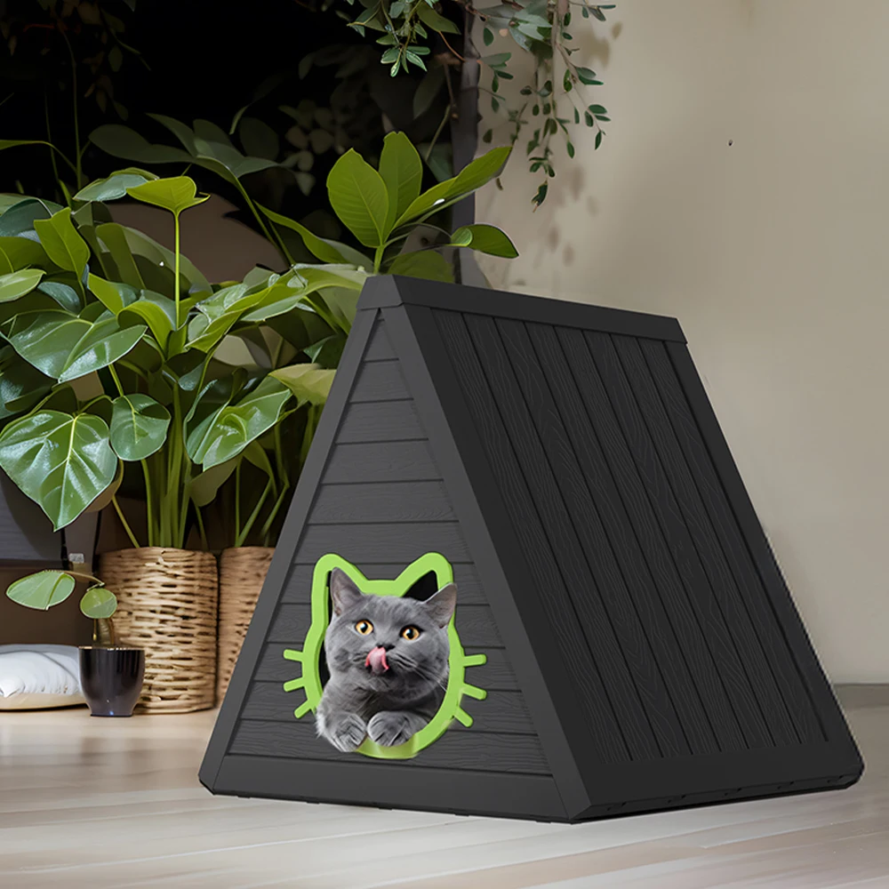 PP outdoor cute water rain proof modern luxury cat house for indoor cats