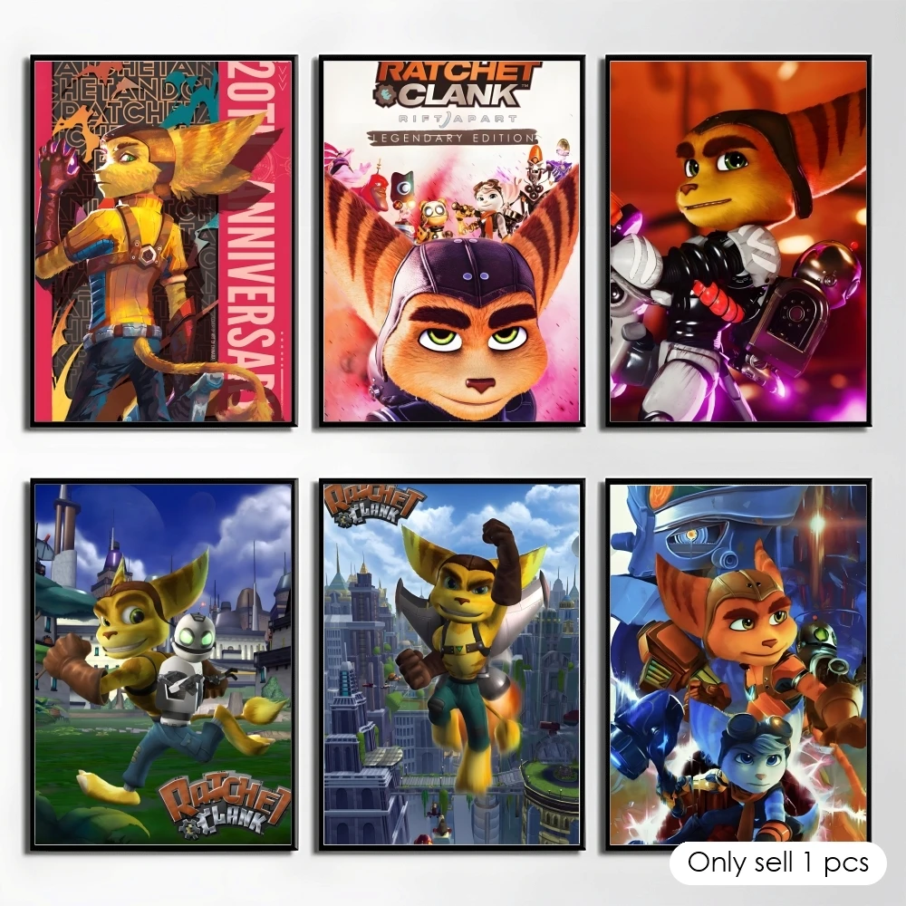 Shooter Game R-ratchet And Clank Poster Elegant And Affordable Wall Art Stickers For Dormitory Living Room And Bedroom Spaces