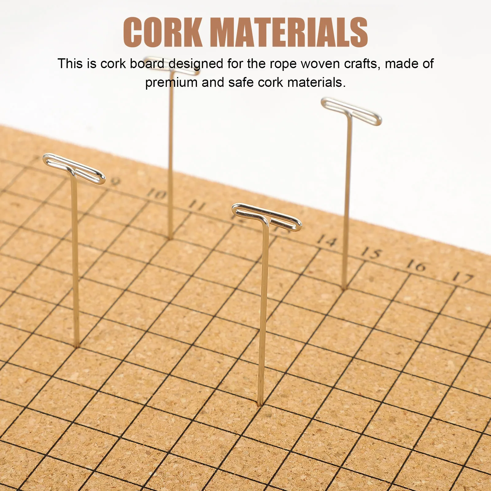 

1Set Cork Board Macrame Knotting Craft Board Measuring Shape Pins Durable Stainless Steel Macrame Supplies
