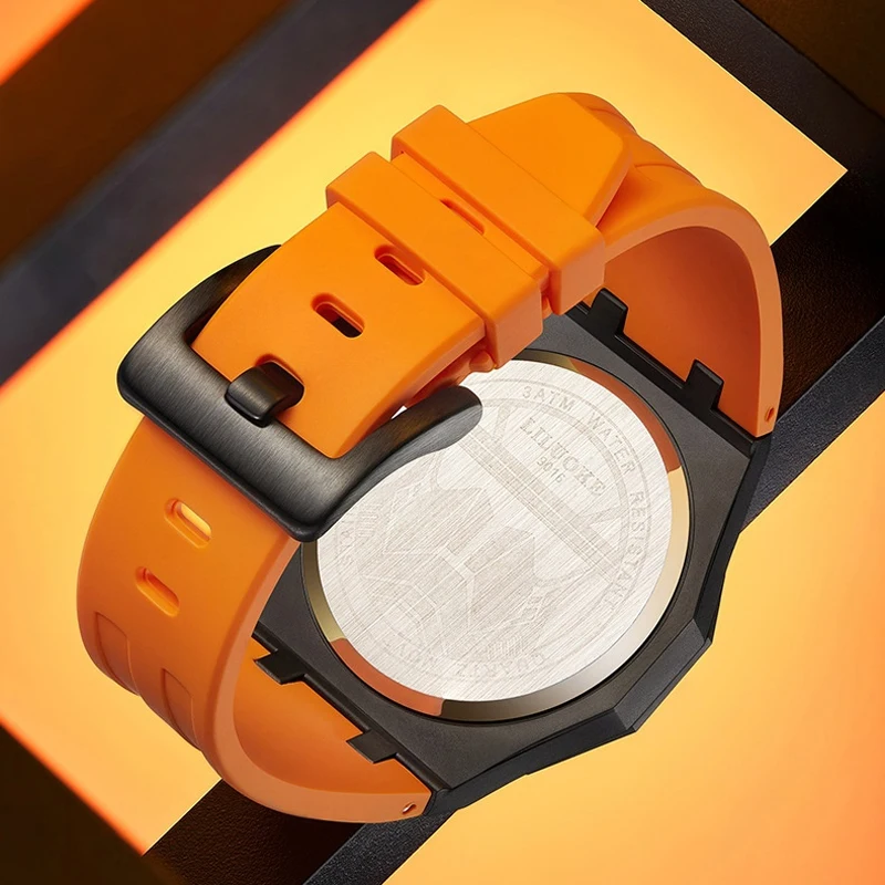 ساعة كوارتز جديدة للرجال ماركة فاخرة ساعة رجالي حزام سيليكون مضيئة مقاوم للماء reloj hombre ساعة رياضية للأعمال رجالي