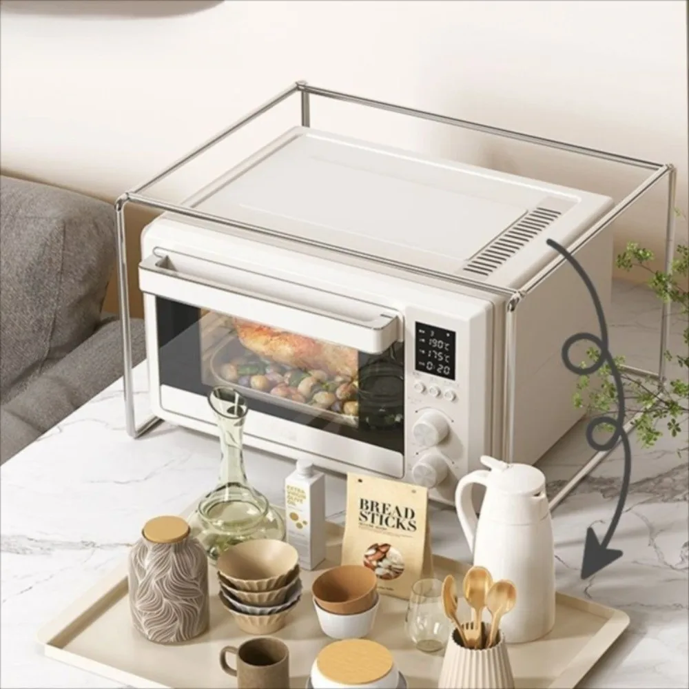 

Новая столешница для хранения микроволновой печи, компактная металлическая стойка для хранения приправ, съемная подставка для микроволновой печи, тостер, духовка