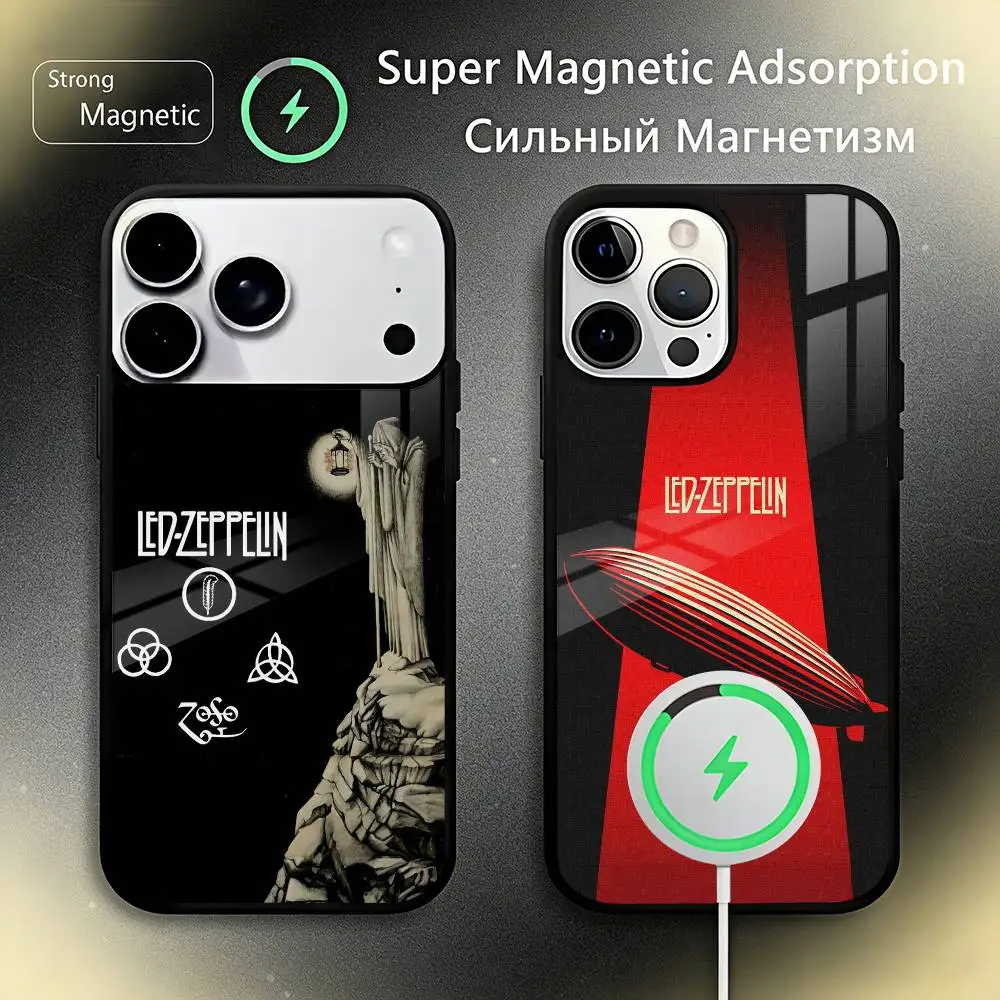 

Rock L-Led Z-Zeppelin Band Phone Case For IPhone17 16 15 14 13 12 11 Plus Pro Max Plus Wireless Charger Cover Funda