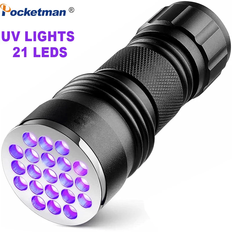 Small UV Lights Flashlight 21LED 12LED UV Light 395-400nm LED UV Flashlights linterna torch Ultraviolet Black Light lamp