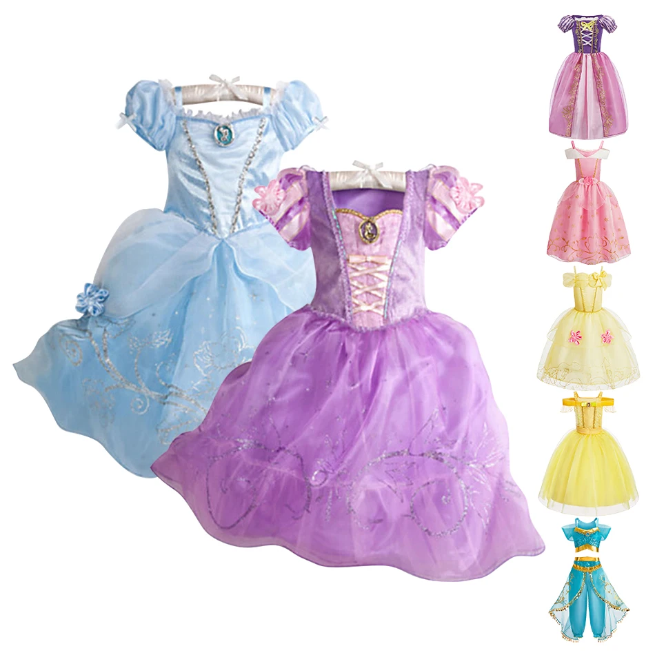 Kleine Meisjes Rapunzel Assepoester Kleding Kinderen Prinses Cosplay Jurken Kinderen Feest Kerst Carnaval Luxe Dress Up