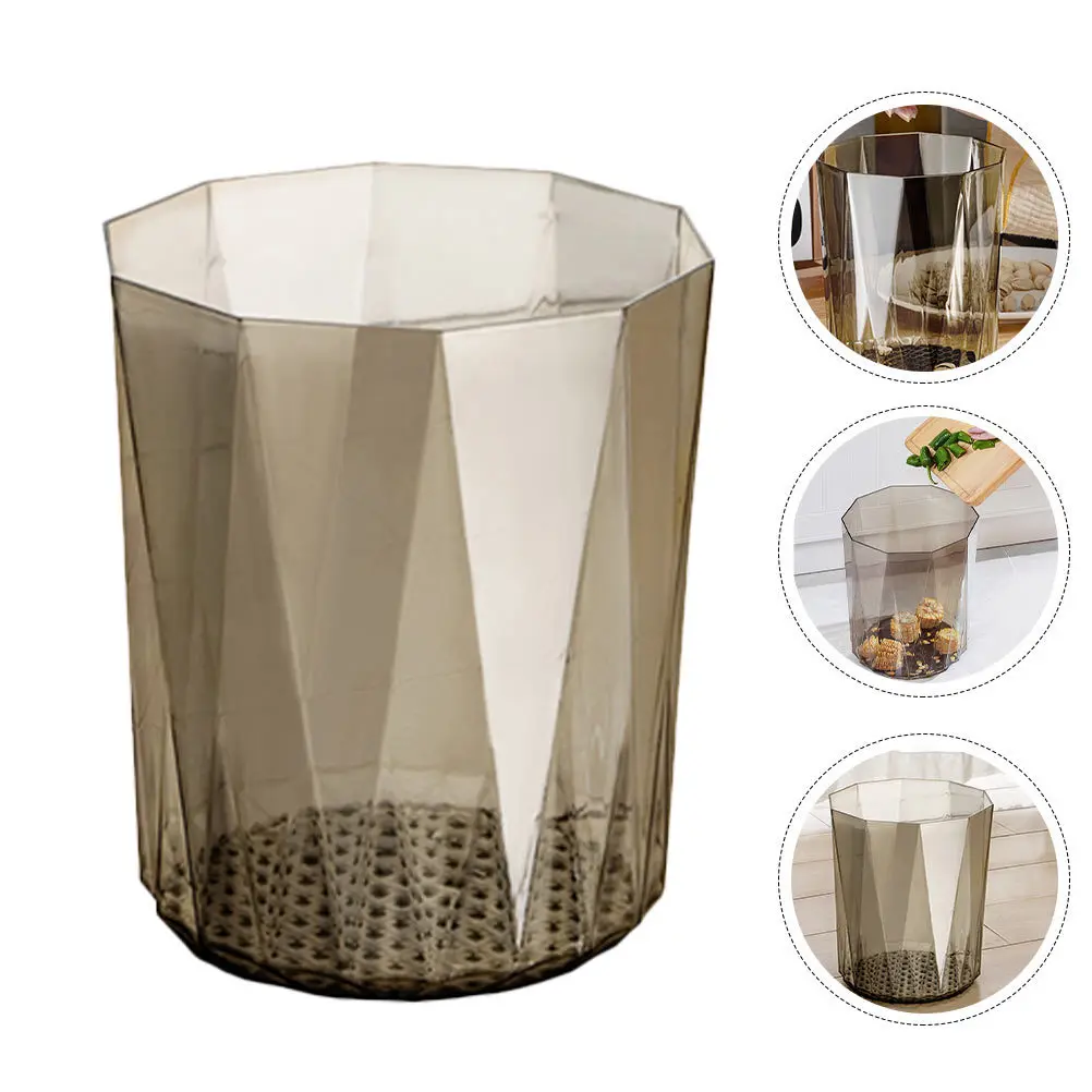 

1Pcs Transparent Trash Can Thickened Pet Storage Bucket for Kitchen Bedroom Office Waste Holder Trash Can