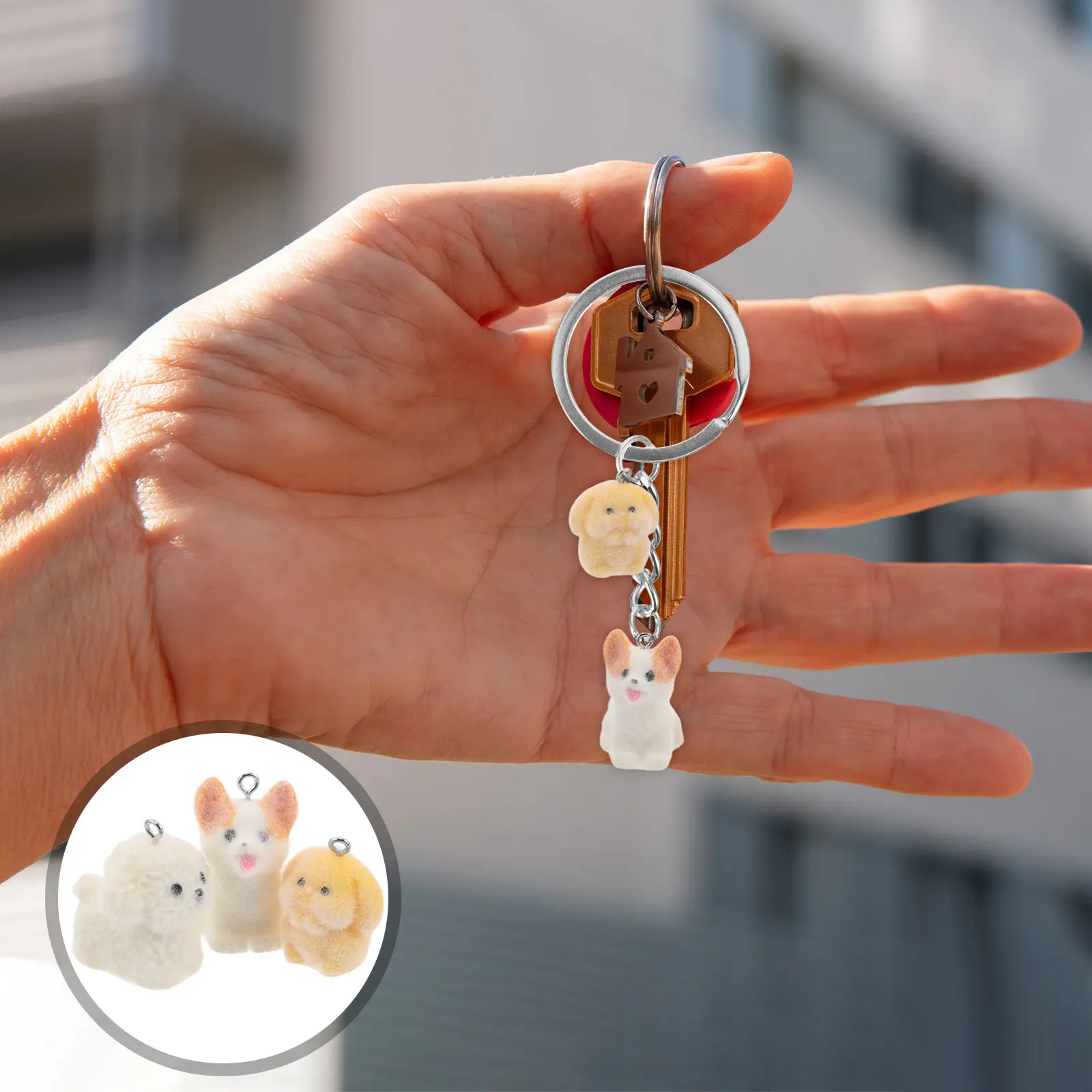 

12Pcs Resin Cartoon Dog Charms 3D Flocked Puppy Pendants Perfect for DIY Earrings Necklaces Bracelets Keychains Craft Jewelry