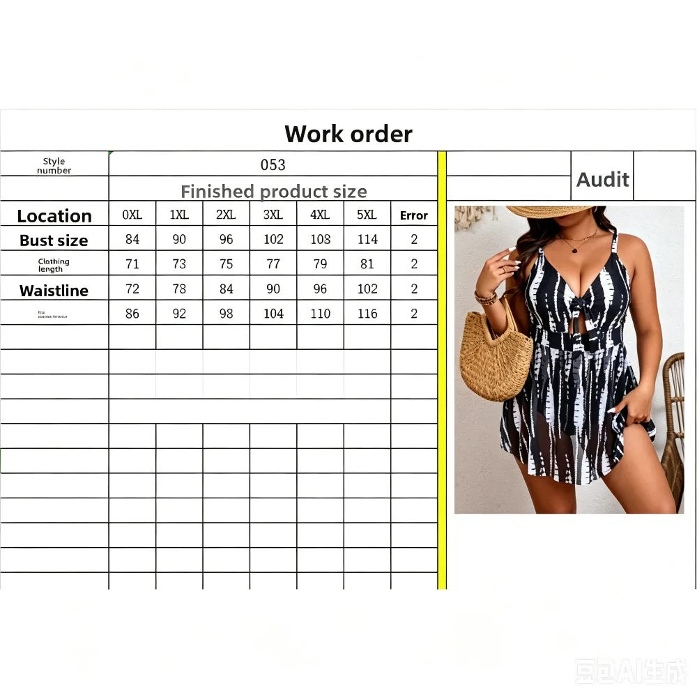 2026 New European and American Quick-drying Sexy Women's Large-size One-piece Black and White Printed Mesh Skirt Bikini Swimsuit view 6