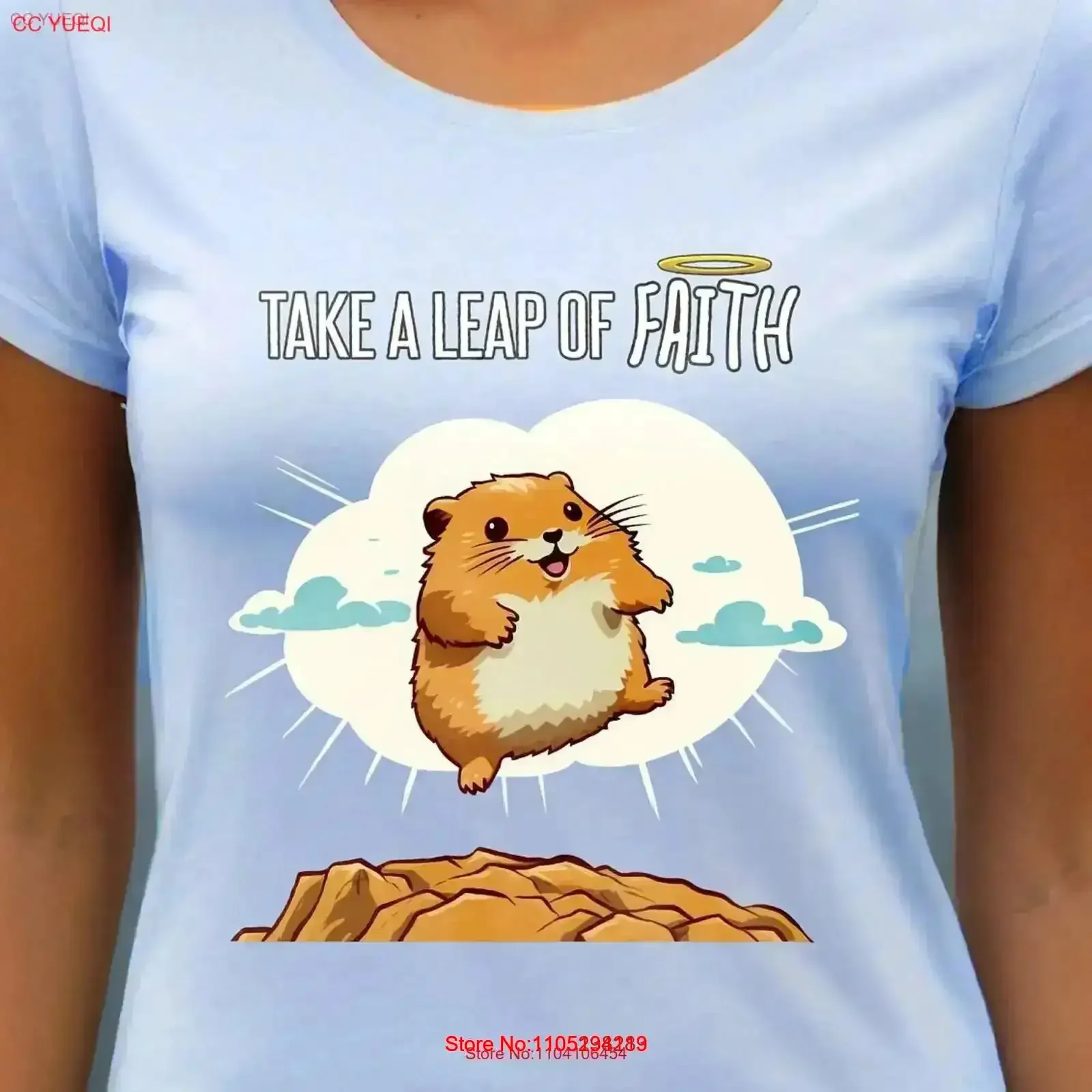 Take A Leap Of Faith T Shirt Funny Ironic Dark Humor Lemming Animal Lover Cute Inspirational Silly vintage Washed Versatile