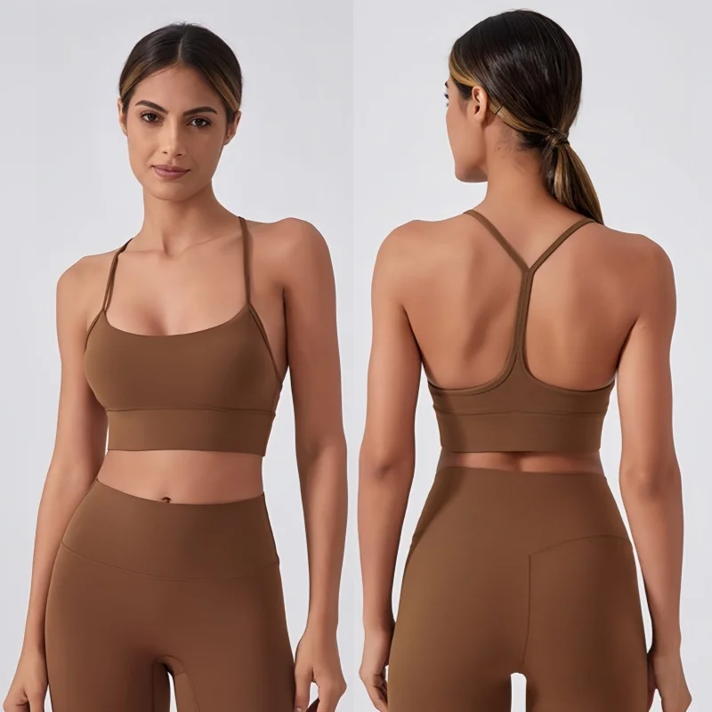 

Women's High Support Running & Yoga Sports Bra - Y-Back Push-Up Design with Breathable Mesh, Intense Workouts & Fitness