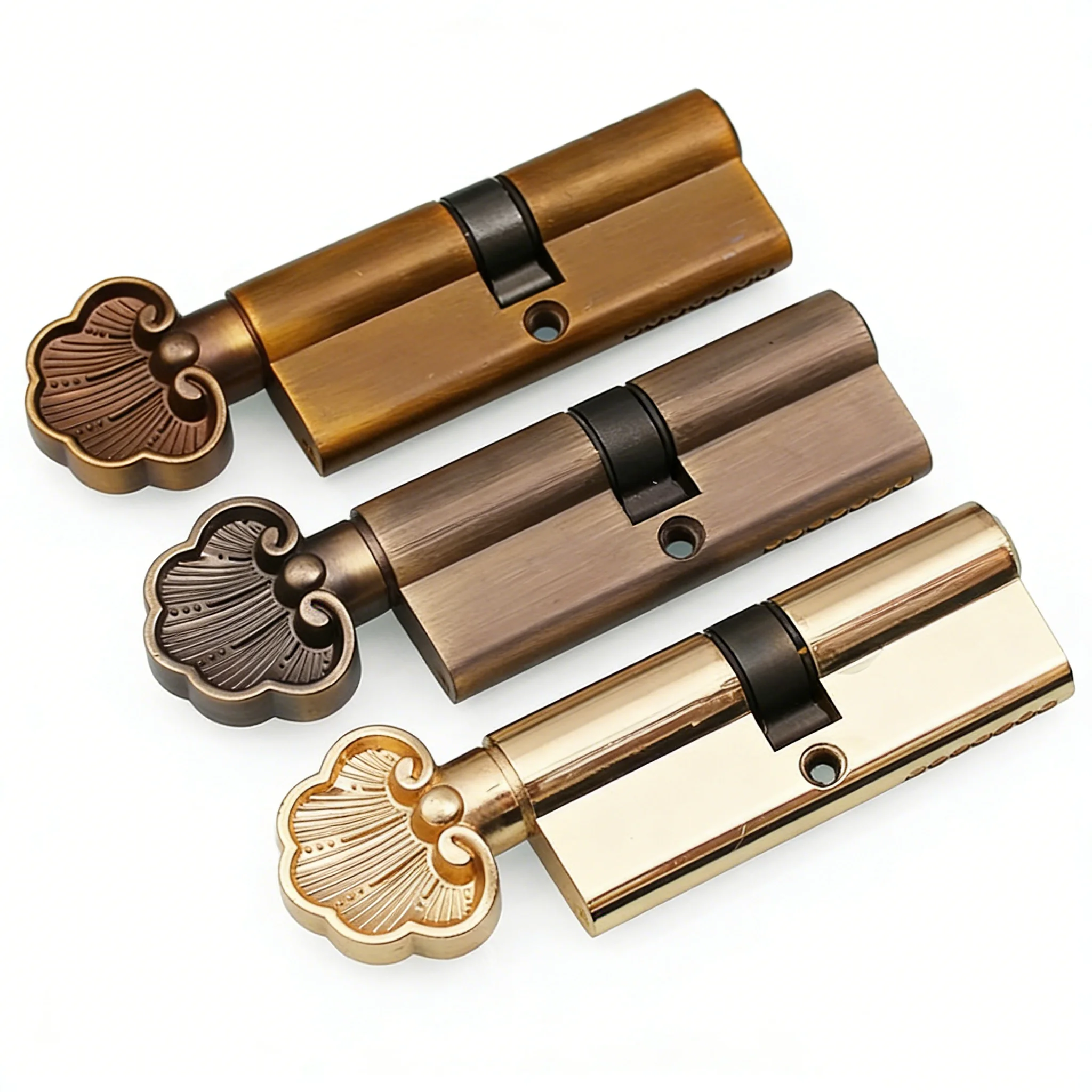 Gold Familiar Strands 70mm Brass Interior Door Lock Cylinder Masses Commercial Core Crossroads Chains Head for Security