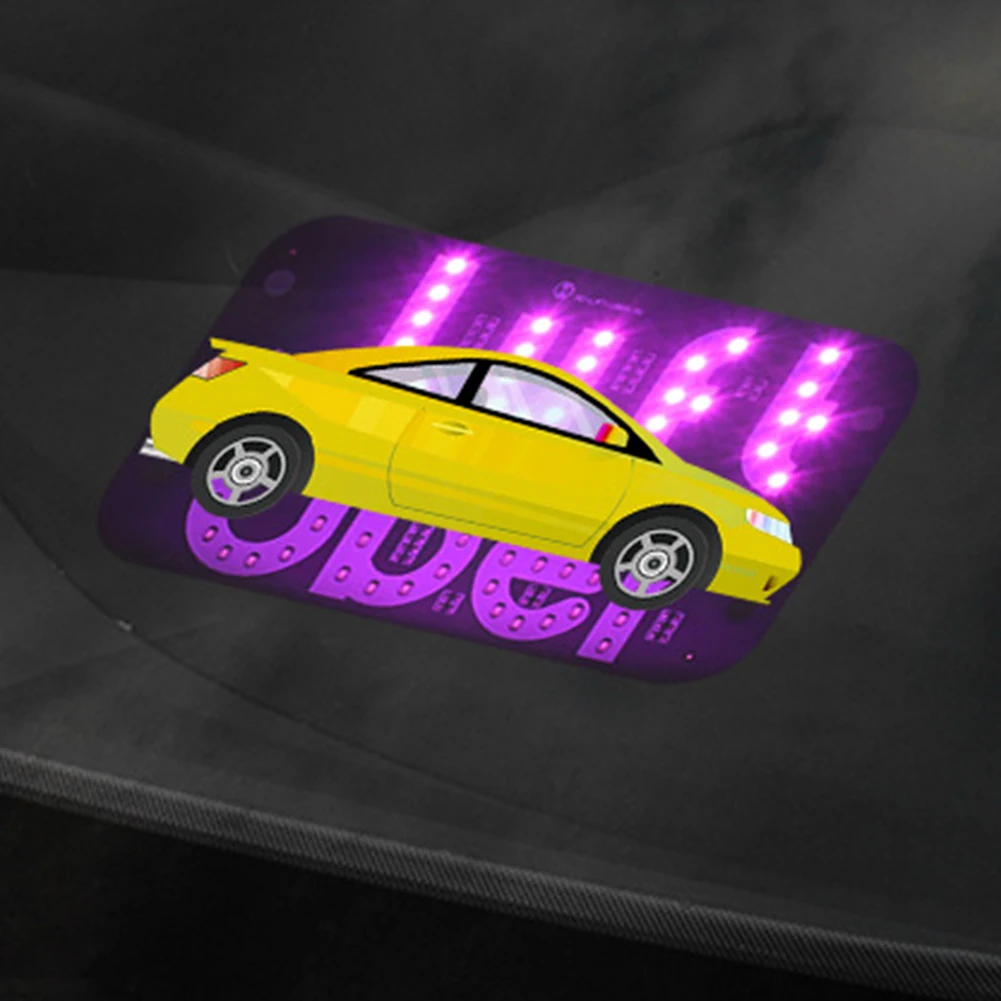 

LED Light Signs with Suction Cups Illuminated Taxi Logo USB Switch Cable Car Signal Lamp Windscreen Car Accessory