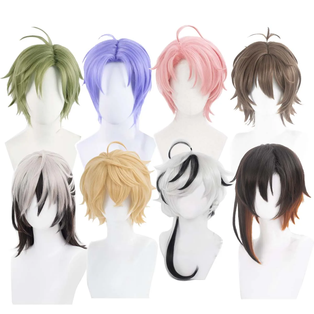 

Adult halloween Game Nu: Olivine Eiden Blade Kuya Edmond Aster Yakumo Quincy Cosplay Green Blue Pink Orange Purple Hair Wig