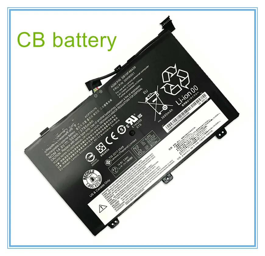 Bateria Original 14.8v 56wh 3785mah para s3 14.0 Polegadas 00hw001 Sb10f46garrafa