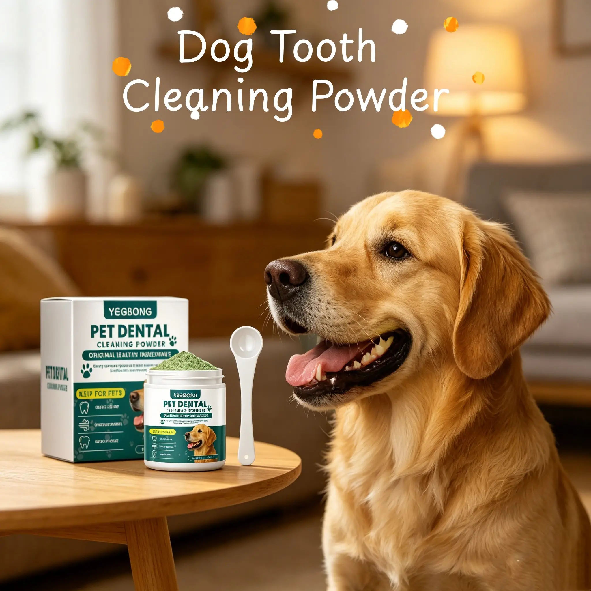 Yegbong 100g Dog Teeth Cleaning Powder Gentle Fresh Removes Tartar Reduce Bad Breath Oral Gum Health Whitens Pets Teeth Powders
