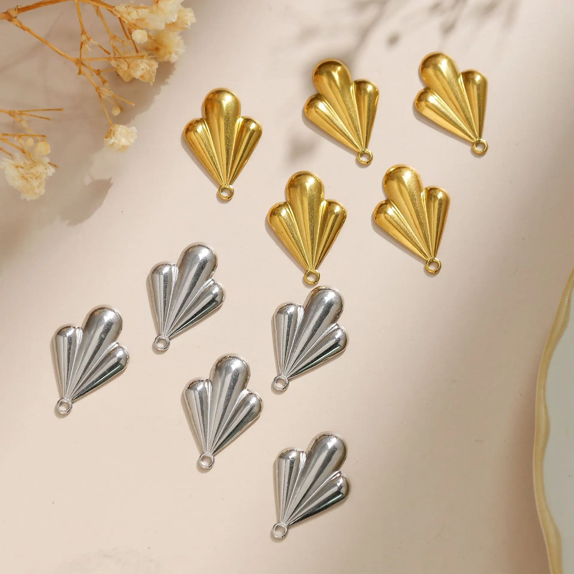 

5pcs Hadnmade Stainless Steel Jewelry Pendant Charms Waterdrop Necklace Earrings Pendant Connectors Diy Jewelry Making Findings