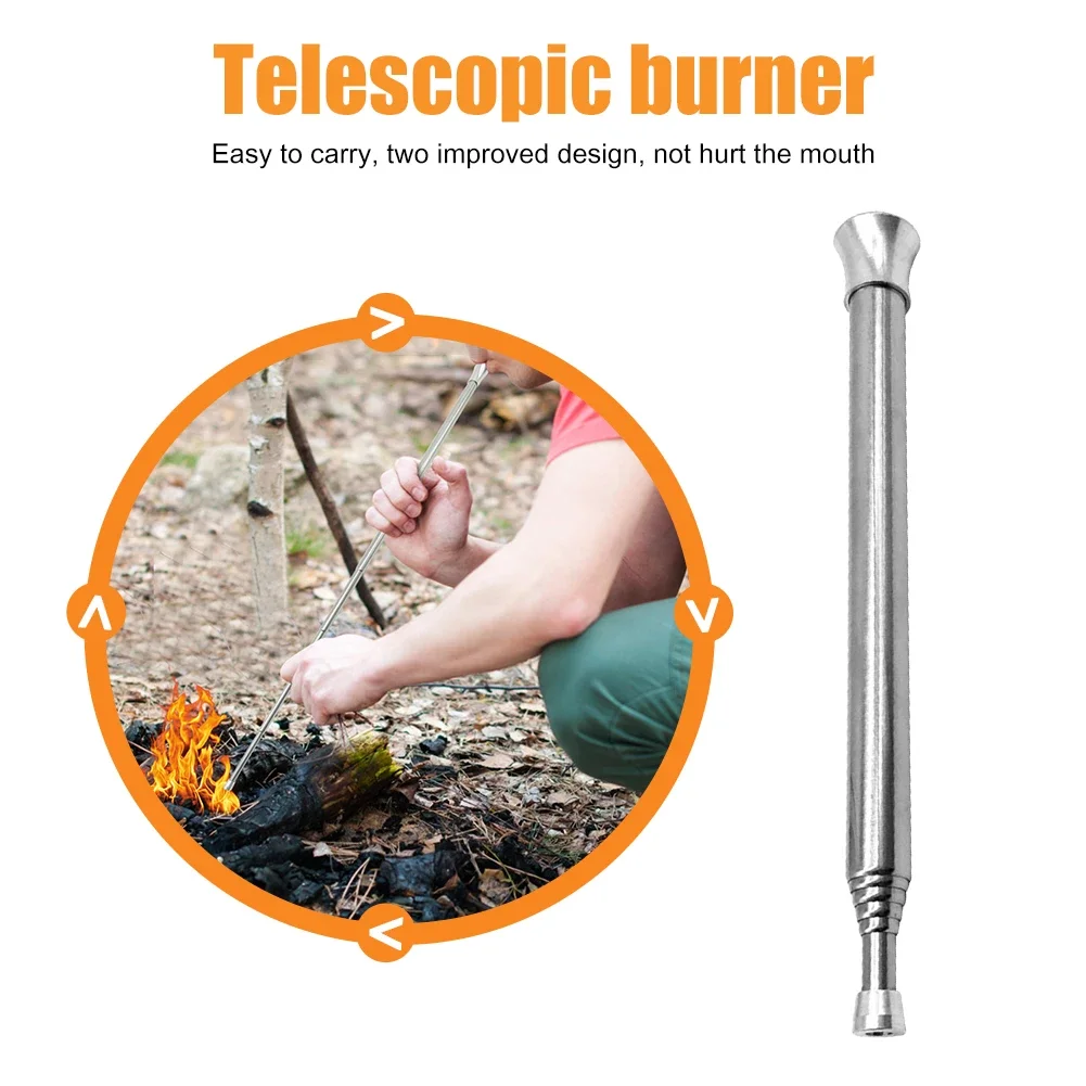 

MOONBIFFY Outdoor Camping Collapsible Blow Fire Tube High Effective Telescoping Tiny Blowpipe Garden Camping Blowing Fire Sticks