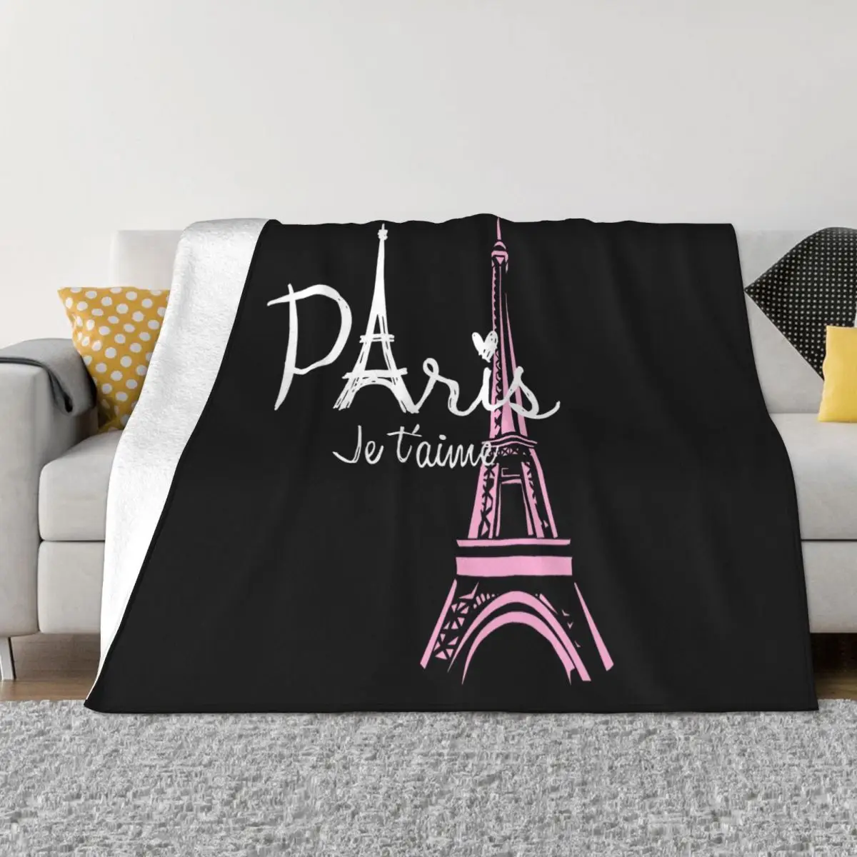 I Love Paris Eiffel Tower France French Souvenir Vintage Men Gift Tee Better Throw Blanket