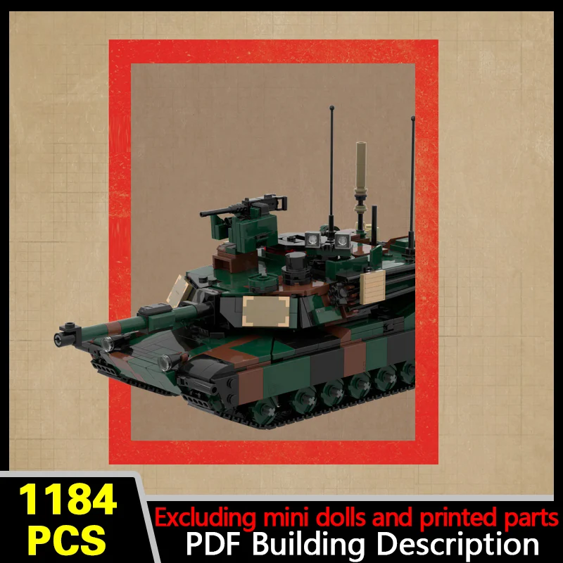 M1A2 SEP V2 Military Tank Model MOC Building Bricks War Equipment Modular Technology Gifts Holiday Assemble Children Toys Suit