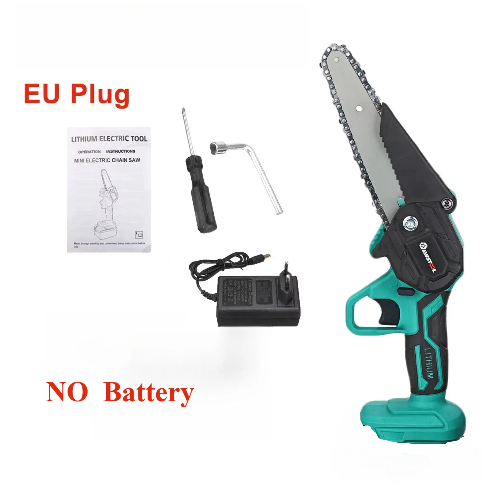 

1200W 6Inch Electric Cordless Chain Saw Wood Cutter One-Hand Saw Woodworking No Battery Mini Chainsaw Electric Saw 88V