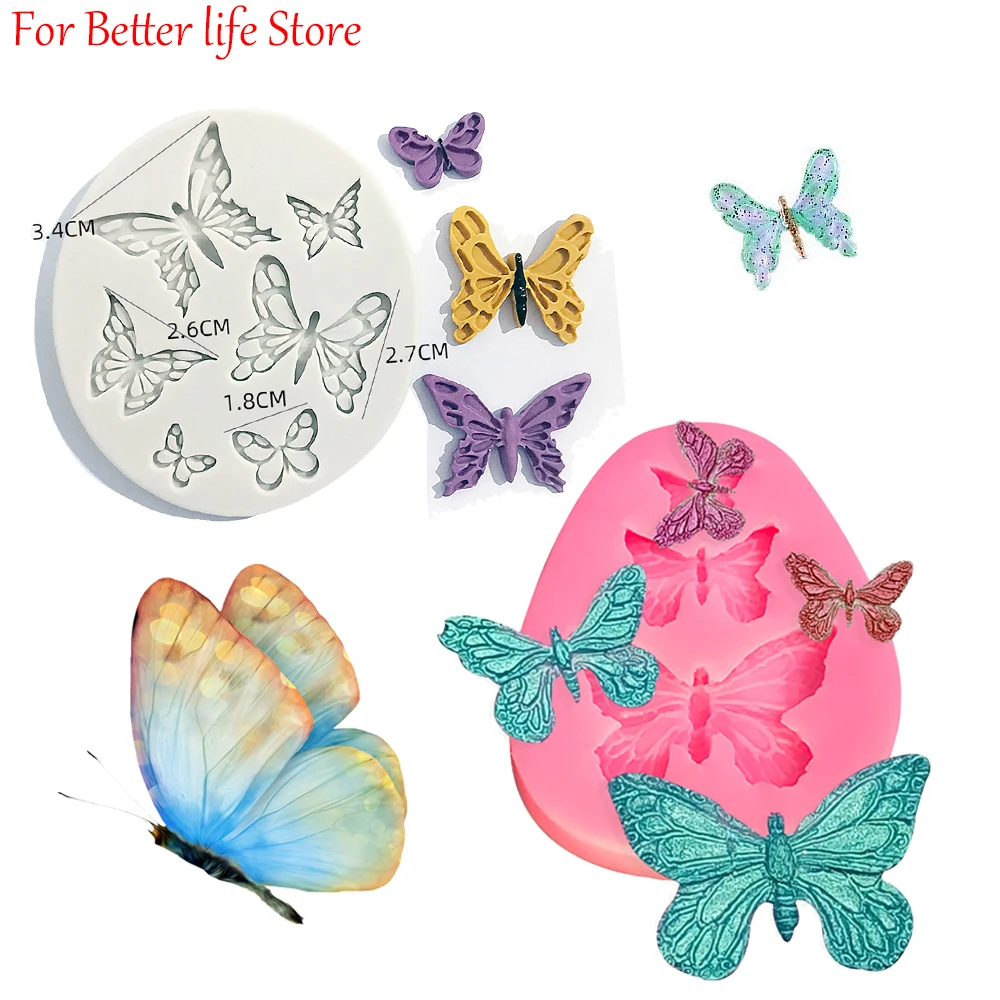 

1 Piece Butterfly Fondant Silicone Sugarcraft Wedding Cake Decorating Tools Resin Chocolate Molds For Baking