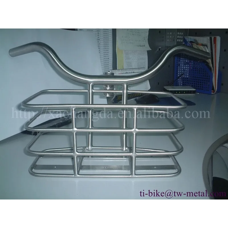 XACD Made Titanium Bicycle Front Rack Ti Bike Front Carrier Customized Bike Frame Basket /ti Bags Holder/ Ti Bicycle Parts view 3
