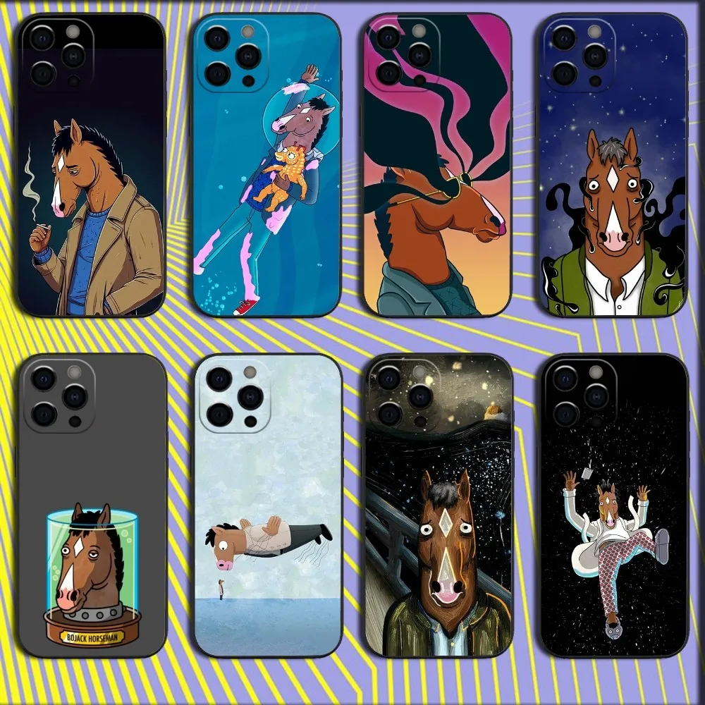 Cool B-Bojack H-Horseman Phone Case For iPhone 16,15,14,13,12,11,Pro,X,XS,Max,XR,Plus,Mini Soft Black Cover