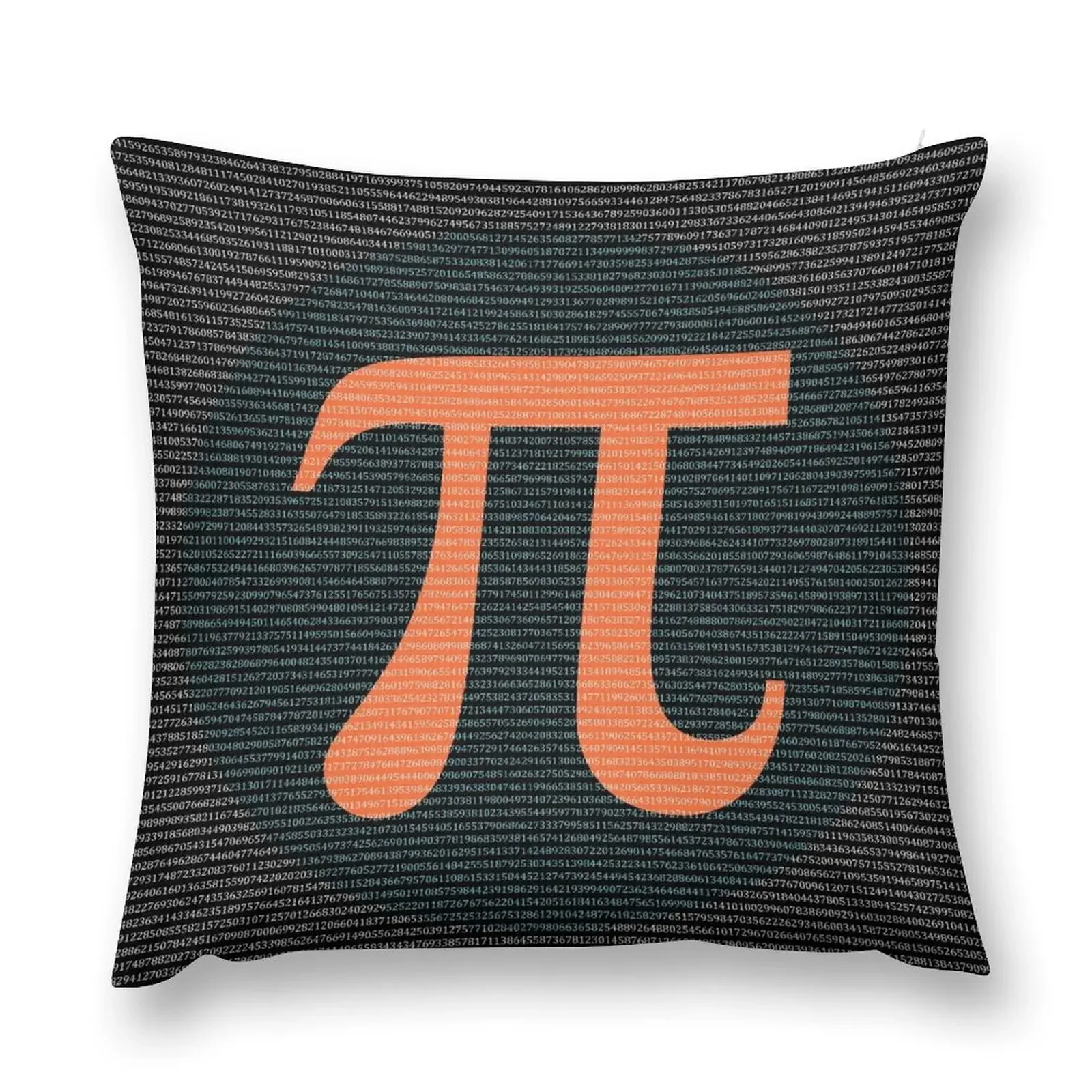 First 10,000 digits of Pi, blue and orange. Throw Pillow Sofa Cushion Cover Pillow Cover Pillow Case Christmas