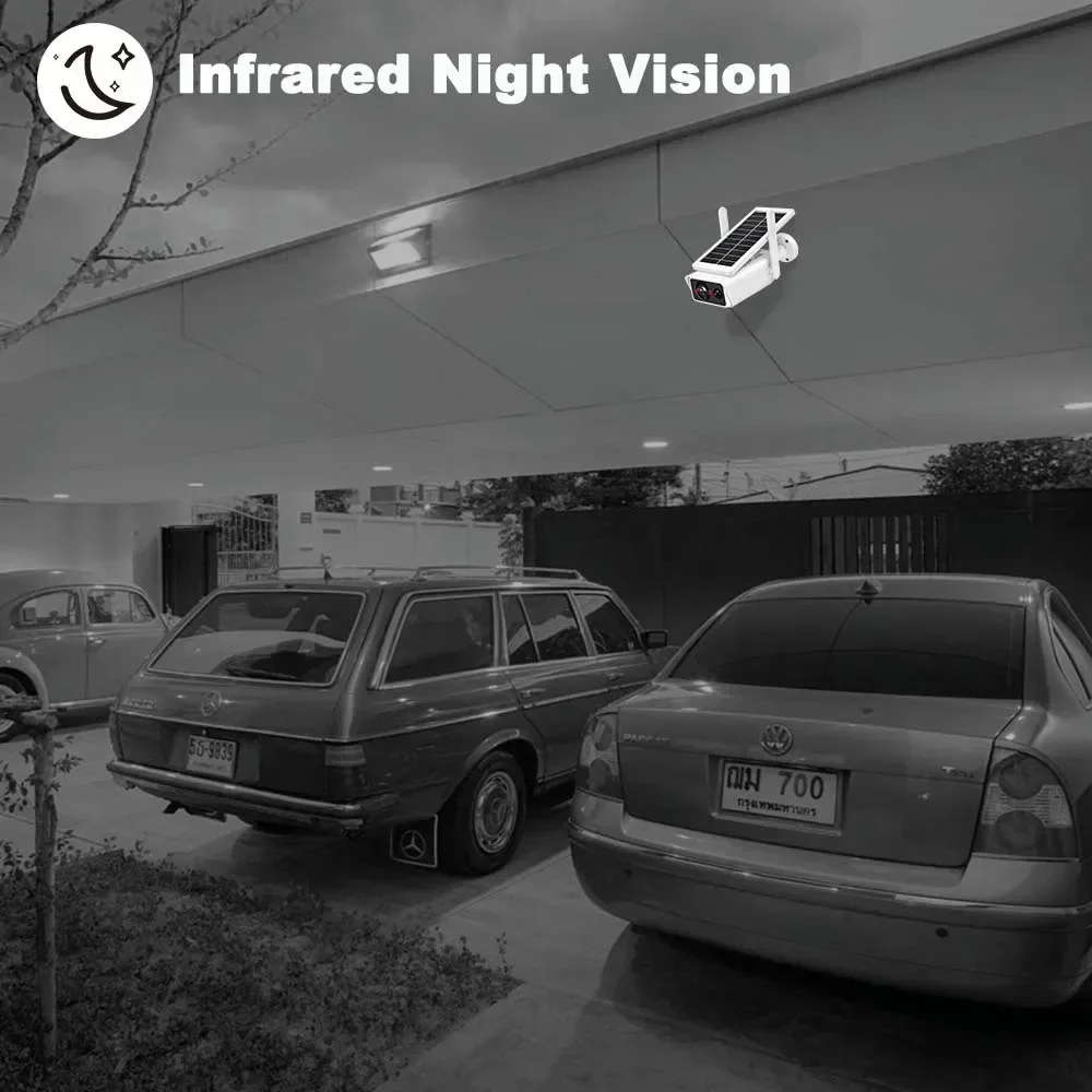 iCSee 5MP Solar Powered WiFi Camera 2MP Wireless Battery Camera IP66 Waterproof Outdoor PIR Alarm Two Way Audio Solar Camera