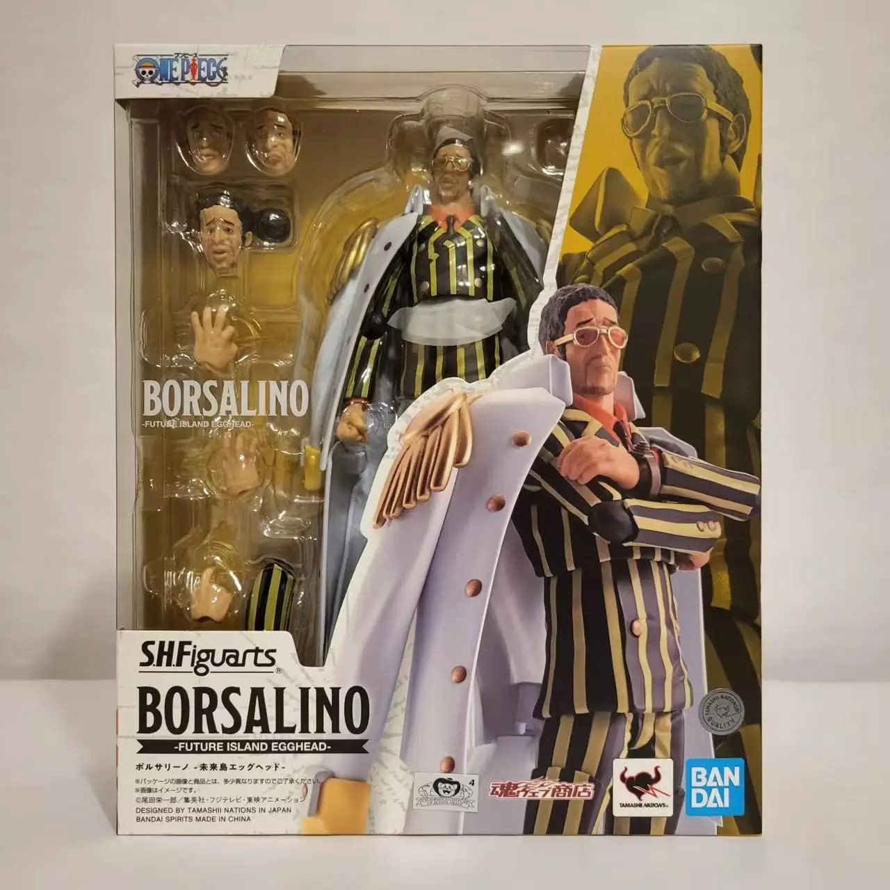 Figuras de Acción Originales de Anime de Bandai S.H.Figuarts, One Piece, Almirante Kizaru y Borsalino, Juguete Coleccionable en Caja Original