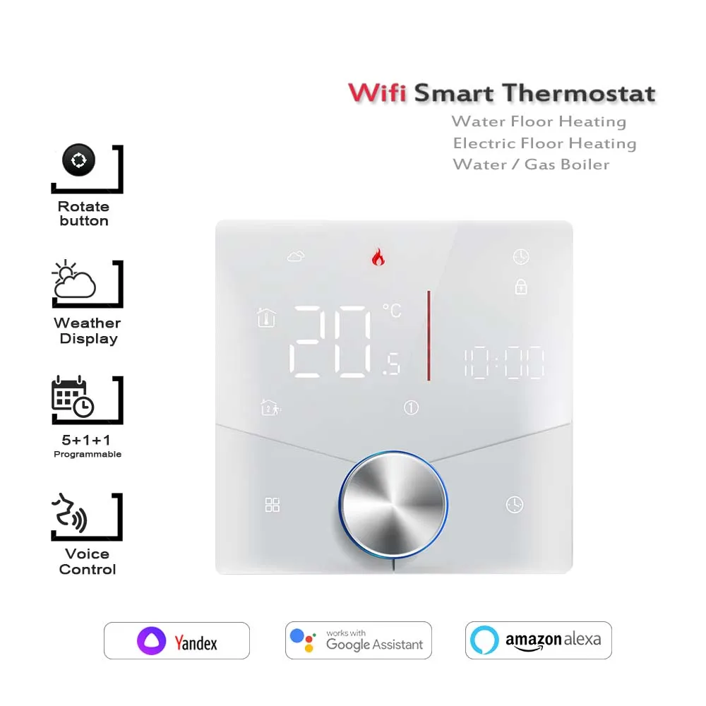 Thermoregulator for warm floor GA/GB/GC for Water Heating/ Electric Heating/ Gas Boiler Heating，tuya wifi Programming thermostat