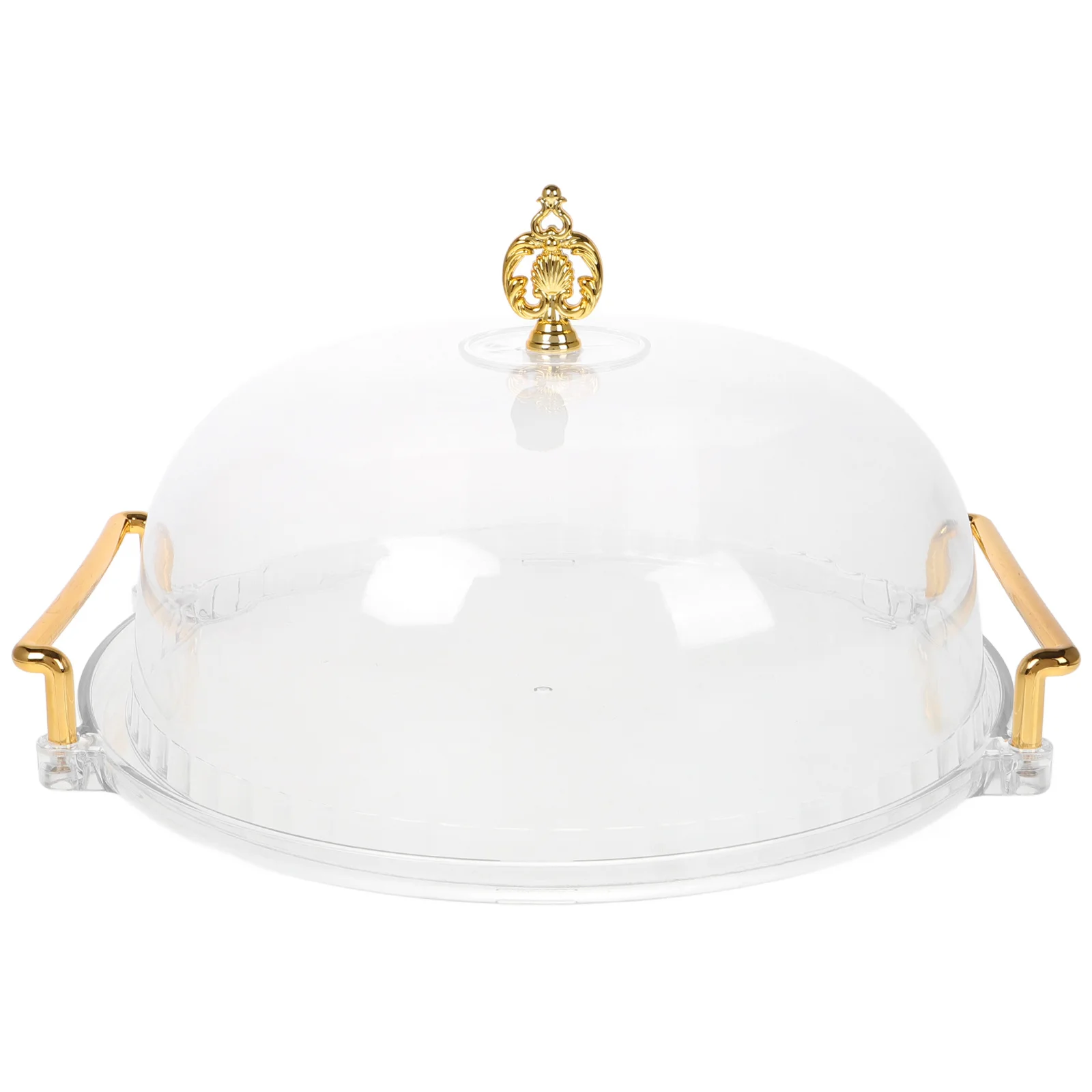 

1Set Round Transparent Dessert Tray Plastic Dome Cover Clear Fruit Cake Plate Display Cake Supply Protective Lid