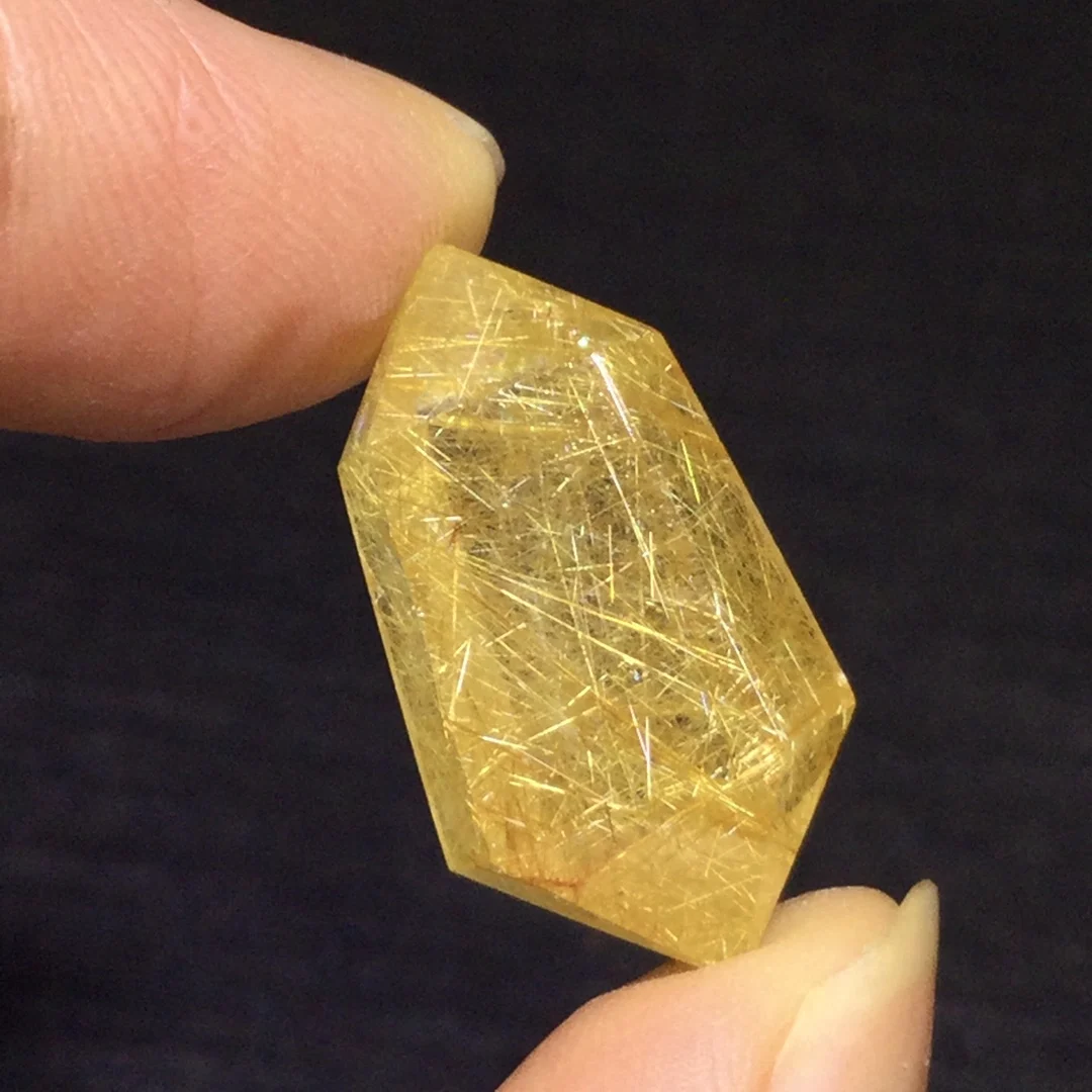

Natural Gold Rutilated Quartz Pendant Jewelry 24.5*13.5*9mm Cat Eye Men Women Brazil AAAAAAA