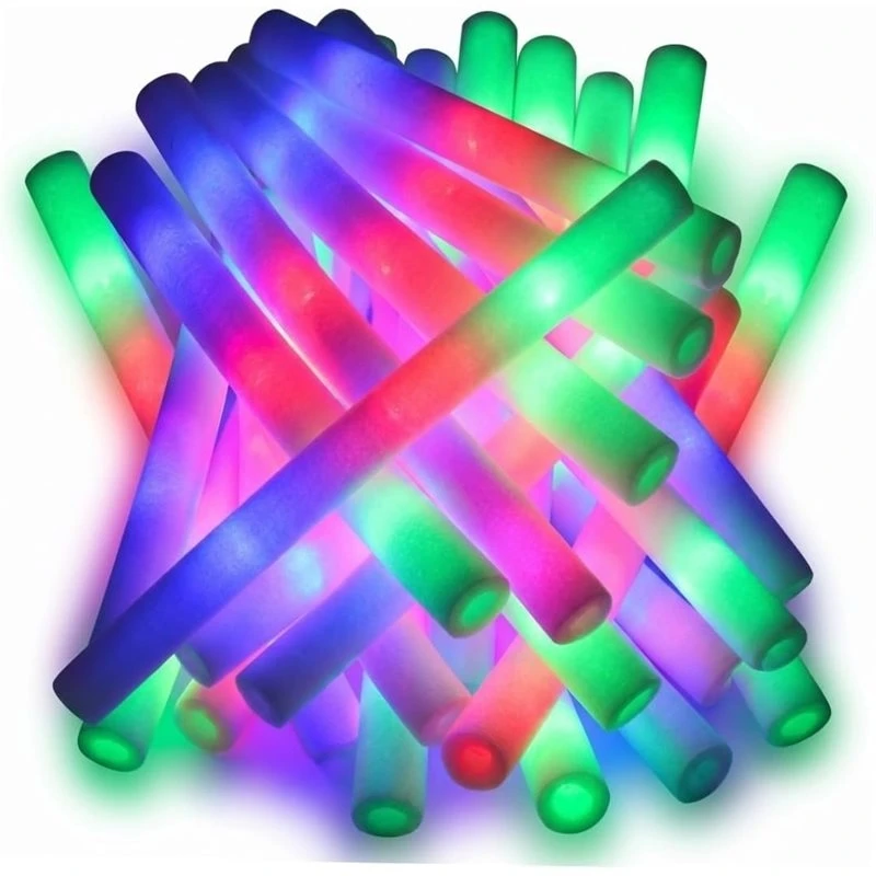 AA77 Light Up Foam Sticks, 15Pcs Led Foam Sticks, Light Up Foams Stick, Multicolor Glow Party Supplies, Bar Cheering Props