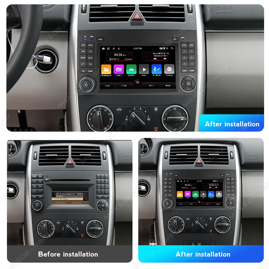 MEKEDE Android 13 IPS Car Stereo Multimedia Player For Mercedes Benz A B V Class B200 W169 W245 W639 W906 GPS Navigation Carplay