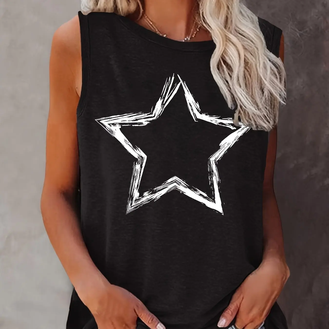 

Angel Duck printed Summer women's loose and personalized dream catcher mesh printed vest top T-shirt comfortable sleeveless