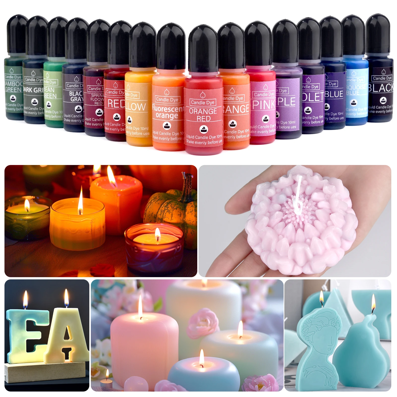 Candle Dye Pigment Liquid Dye For Candle Making Aromatherapy Candle Essence Colorants Candle Dye For DIY Candle Crafts Handmade