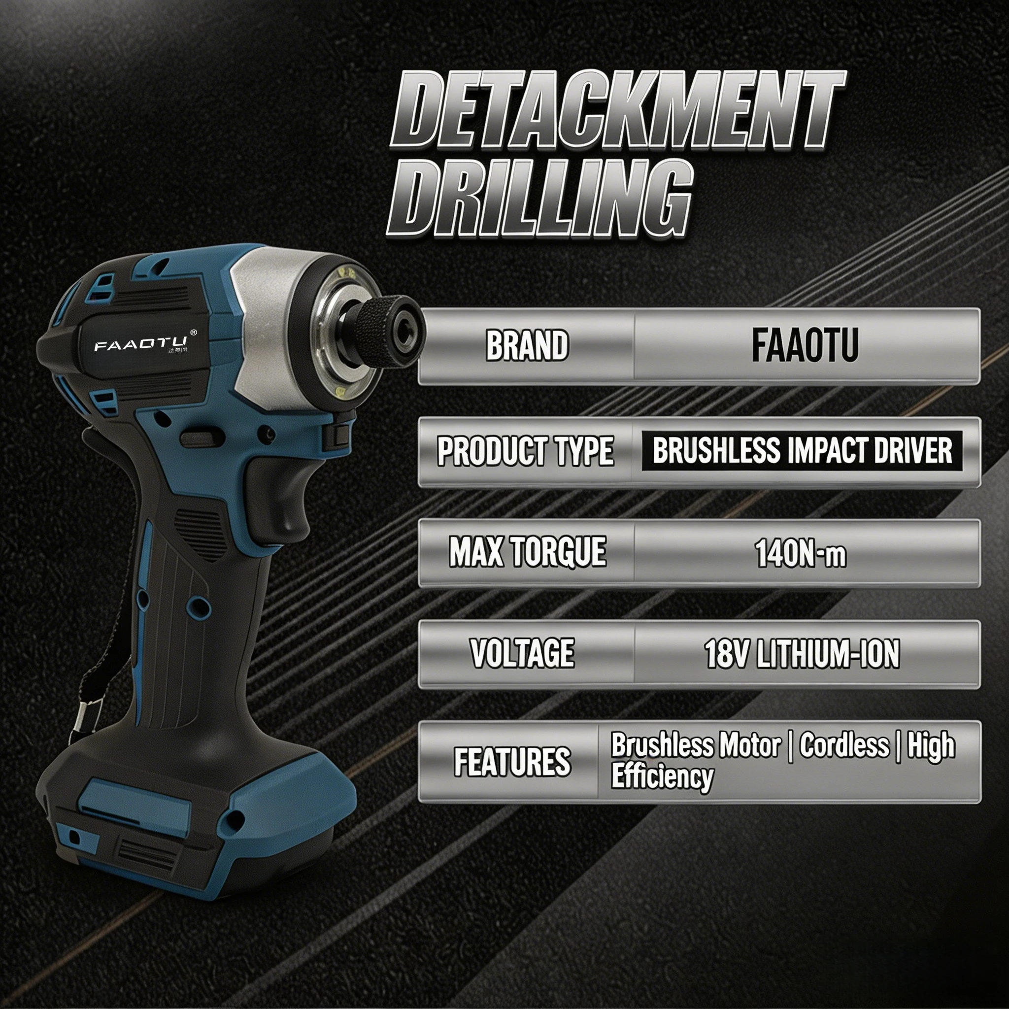 

FAAOTU173 Brushless Power Driver -Equal to MT Quality, Efficient for All Fastening Tasks Compatible with MT batteries NO battery