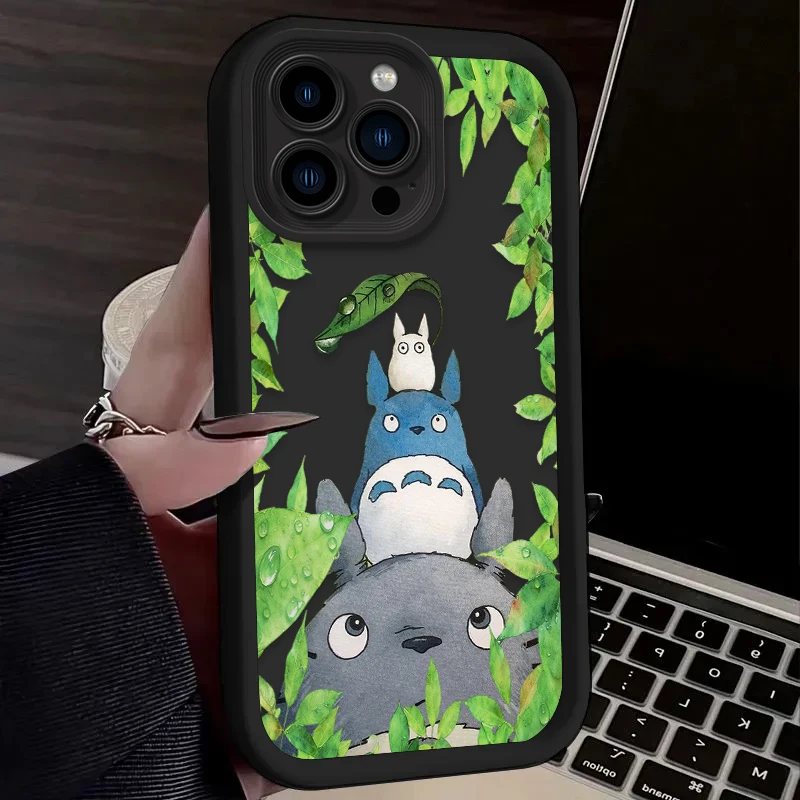 لطيف الكرتون T-Totoro جراب هاتف آيفون 17 الهواء 16 16E 15 14 13 12 11 برو ماكس X XS X S ماكس XR SE 2020 SE4 7 8 غطاء سيليكون