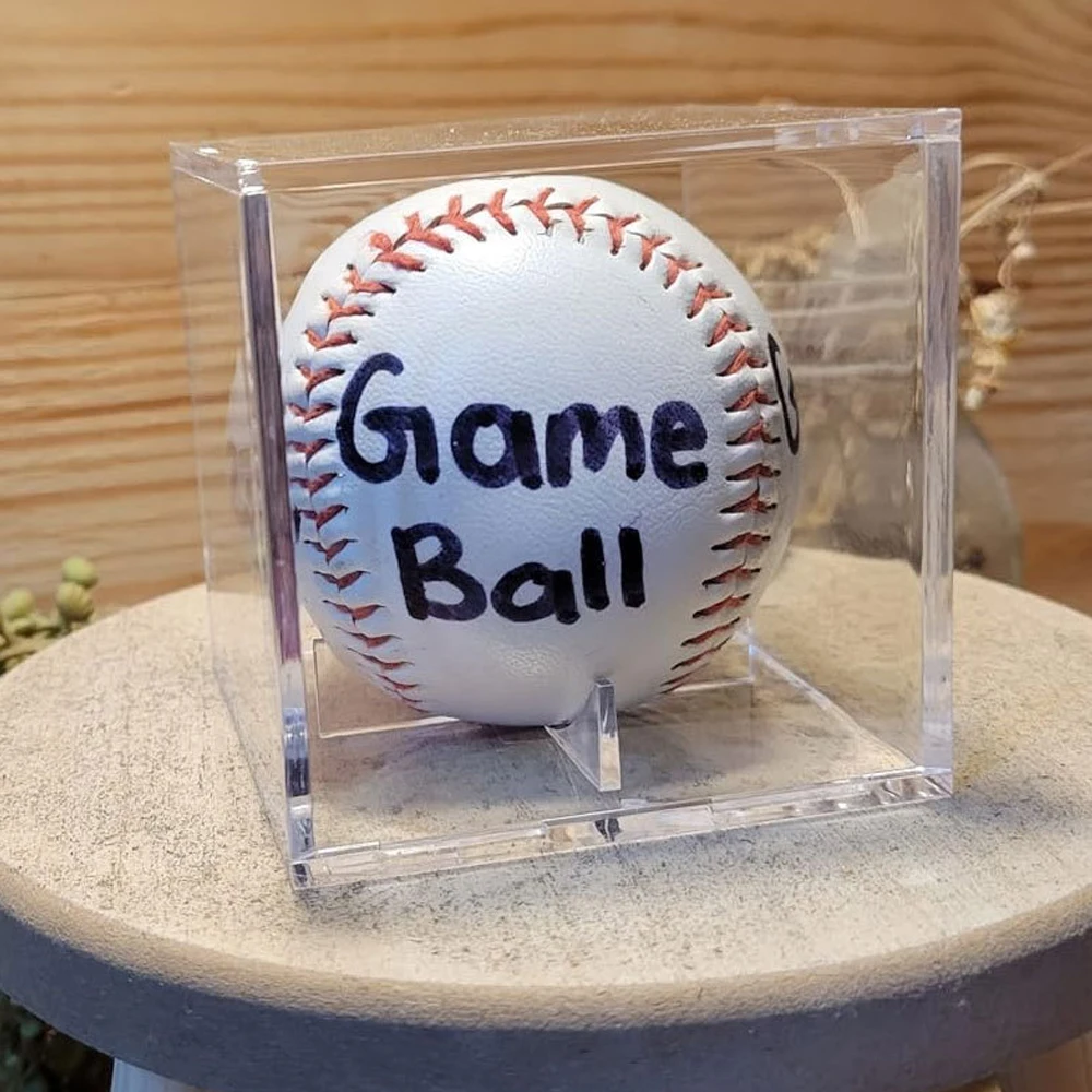 Clear Golf Tennis Ball Transparent Case Acrylic 80mm Baseball Box Display UV Protection Dustproof Souvenir Storage Box Holder