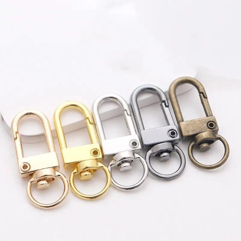 10 Pcs Spring Buckles Dog Chain Snap Hook Carabiner Handbag Belt Strap Clasp Stainless Steel Key Ring  3.3*1.2cm Findings