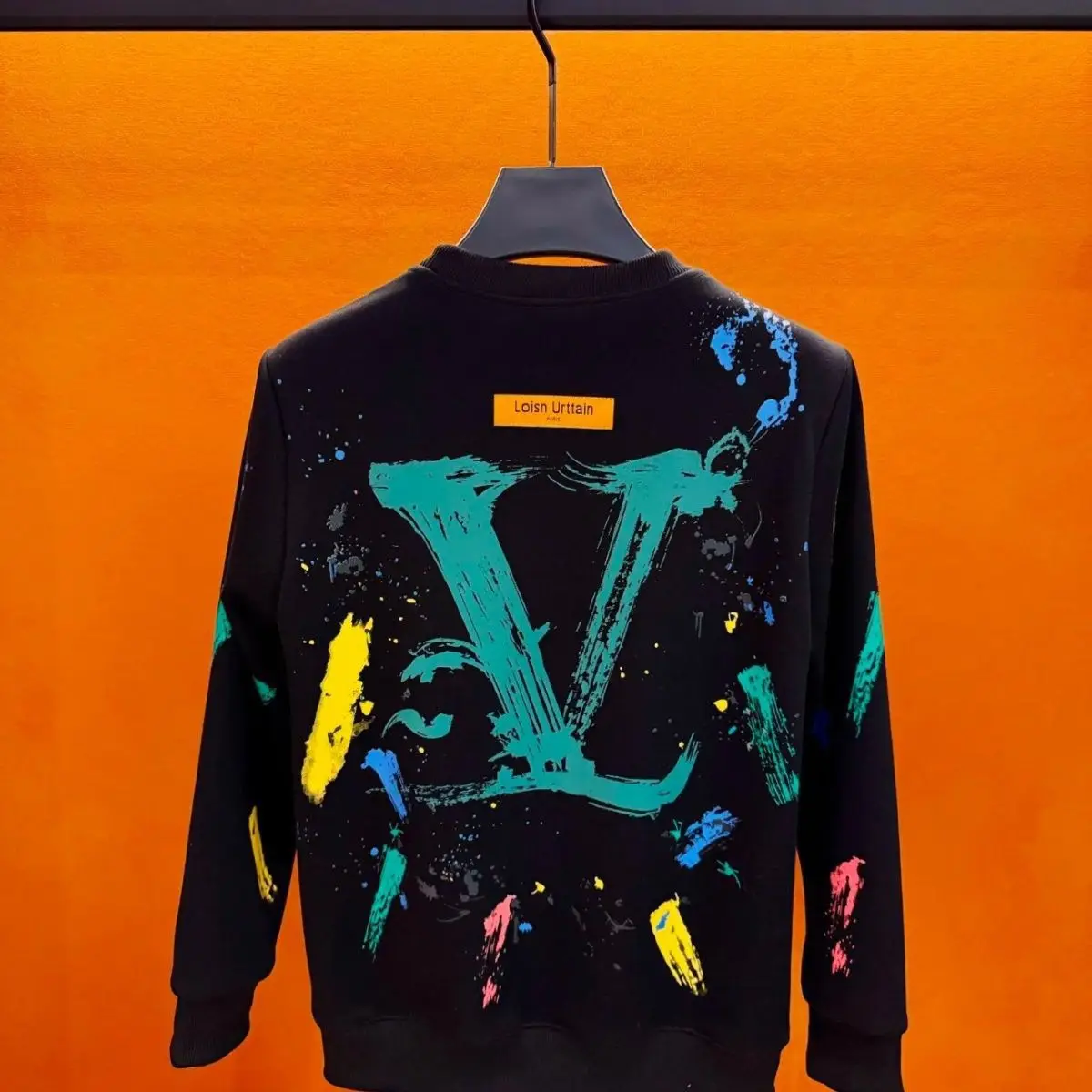 

2025 весенне-осенне-зимний модный повседневный легкий роскошный цветной мужской свитер с круглым вырезом и граффити тай-дай