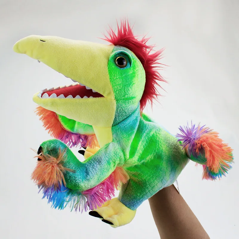 Neue 11-Stil Dinosaurier Handpuppe Plüschtiere Kindergartenaufführung Handsteuerhandschuhe Triceratops Tyrannosaurus Dilophosaurus – Detail 2