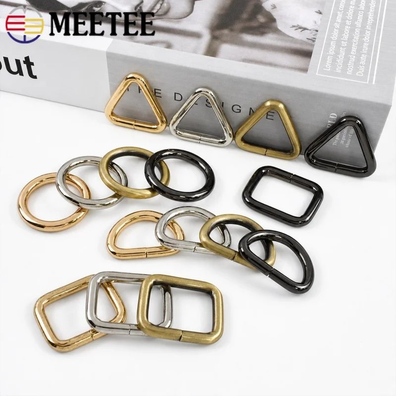 

10Pcs Metal Bag Strap Rings 20-38mm D Ring Connector for Handbag Belt Buckle Keyring Dog Collar Clasp DIY Hardware Accessories