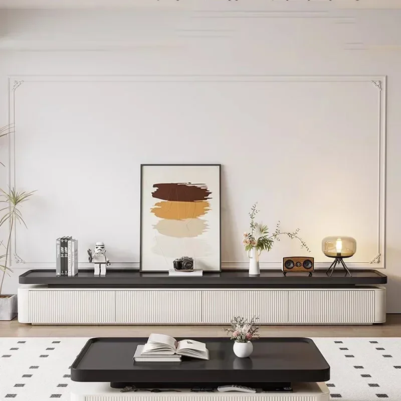 Modern Tv Stand Load Bearing No Assembly Required Foldable Design High Quality Long Lasting Noise Free Anti-Tip Design