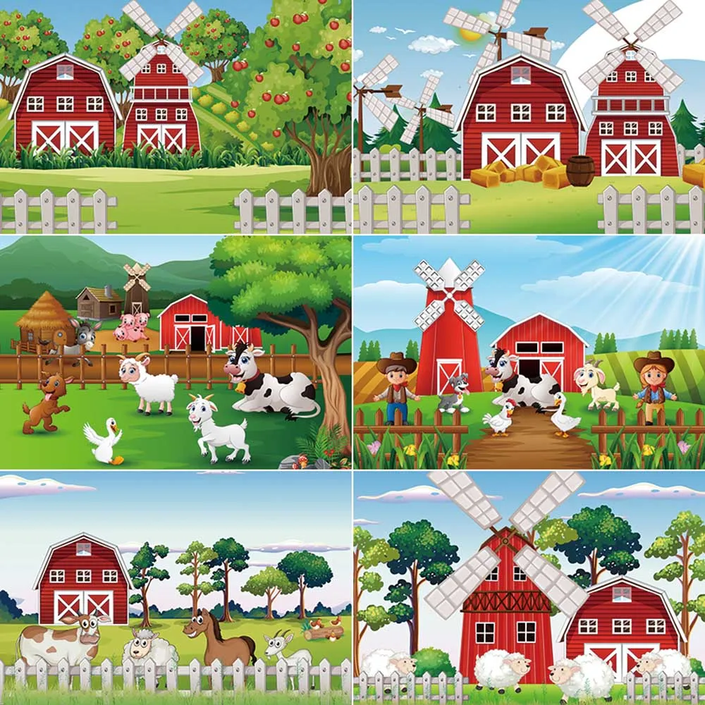 

MOON.QG Farm Granary Barn Photography Backdrops Children Birthday Party Decoration Photozone Backgrounds Studio Photobooth Props