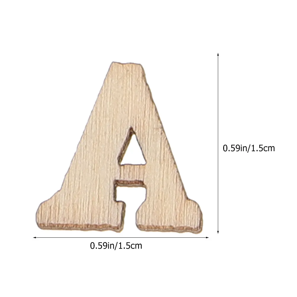 416 Stück Natürliche Holz-Buchstaben-Ausschnitte 0,59 Zoll DIY Alphabet-Ornamente für Wanddekoration Handwerk Geschenke im Vintage-Stil
