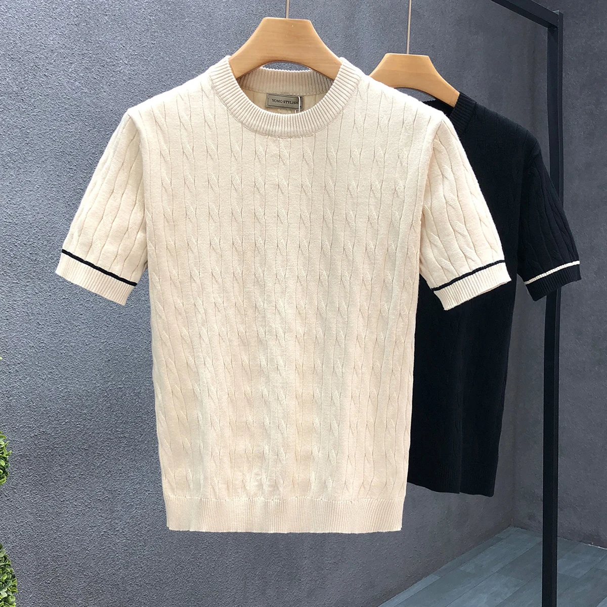 

2024 New Arrival Casual Tops Men T Shirt Fitness Knitting Mens O Neck Man T-shirt for Male Tshirts Plue Size Clothing A16