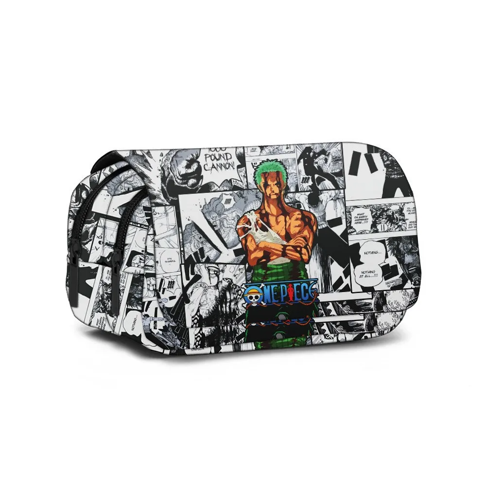 Ein Stück Bleistift Tasche Cartoon Große Kapazität Stift Fall Luffy Zoro Anime Druck Stift Box Studenten Schreibwaren Lagerung Tasche Geschenk