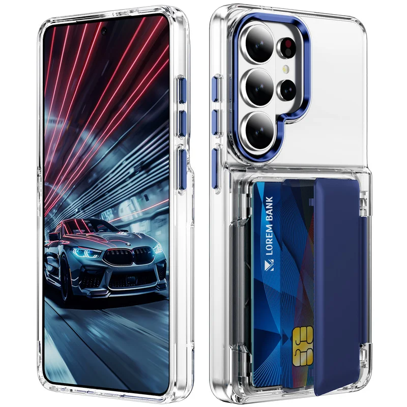 Transparent Shockproof Flip Wallet Bracket Phone Case For Samsung galaxy S26 S25 S24 S23 S22 Ultra Card Slot Holder Hard Cover
